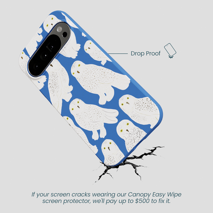 Electric Blue Snowy Owls Google Pixel 10 Pro XL Case