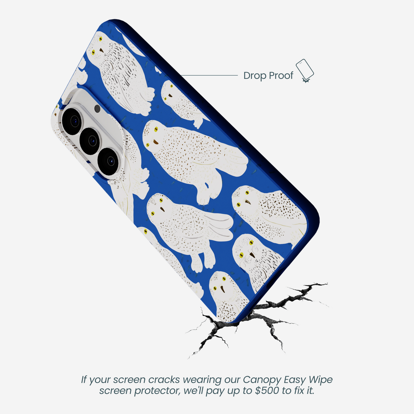 Electric Blue Snowy Owls Samsung Galaxy S26 Case