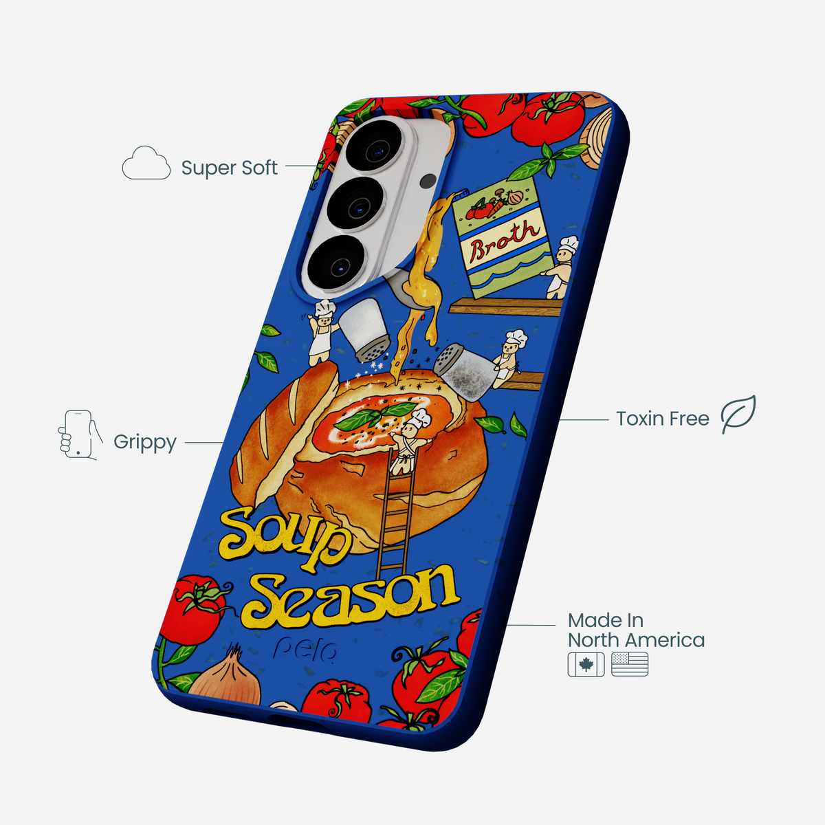 Electric Blue Soup Season Samsung Galaxy S26 Case