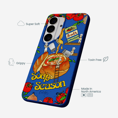Electric Blue Soup Season Samsung Galaxy S26 Case