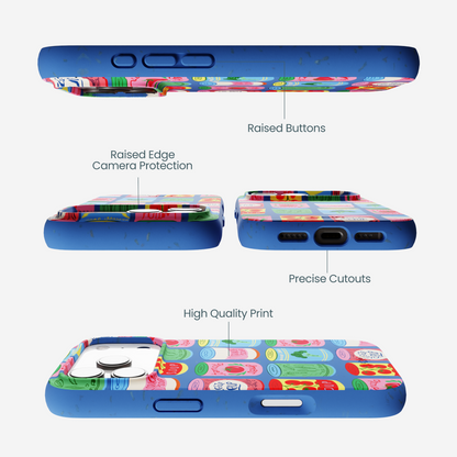 Electric Blue Soup Stories iPhone 17 Pro Case