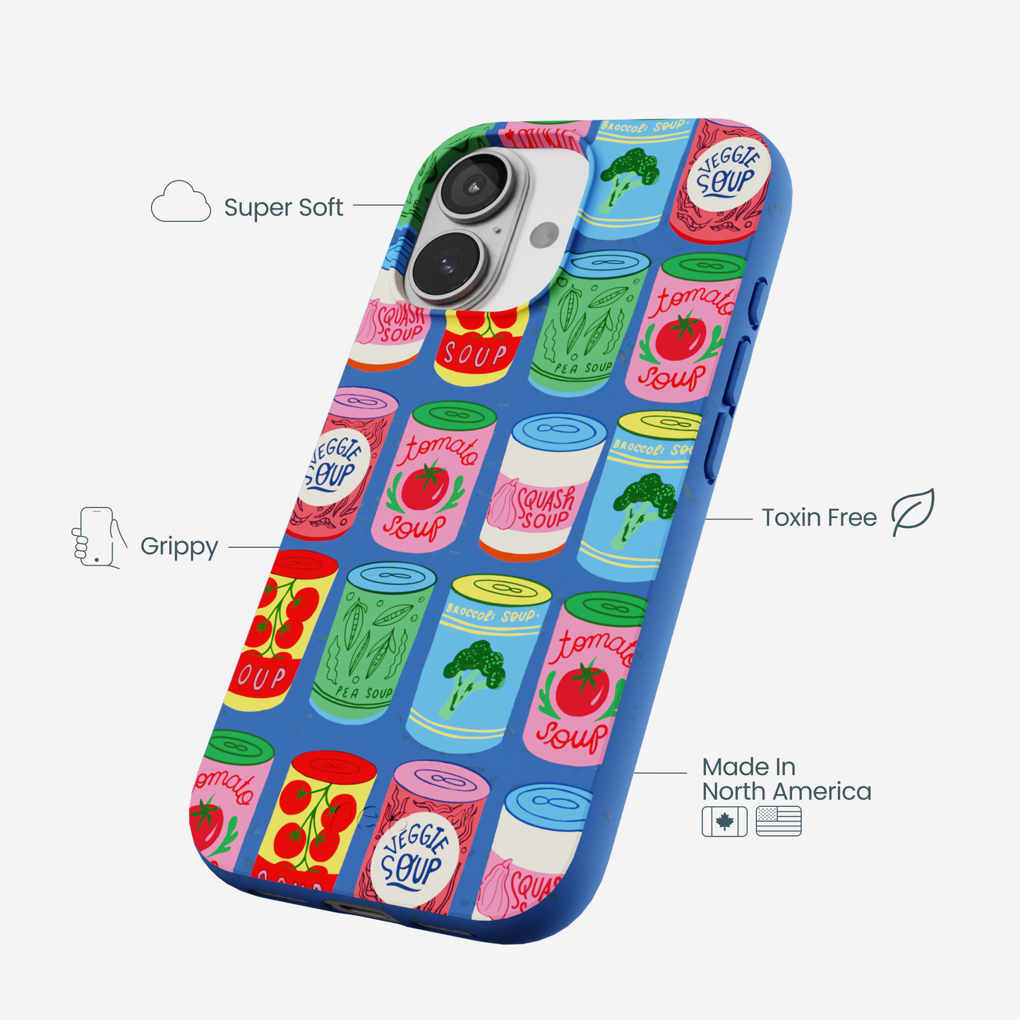 Electric Blue Soup Stories iPhone 17 Case