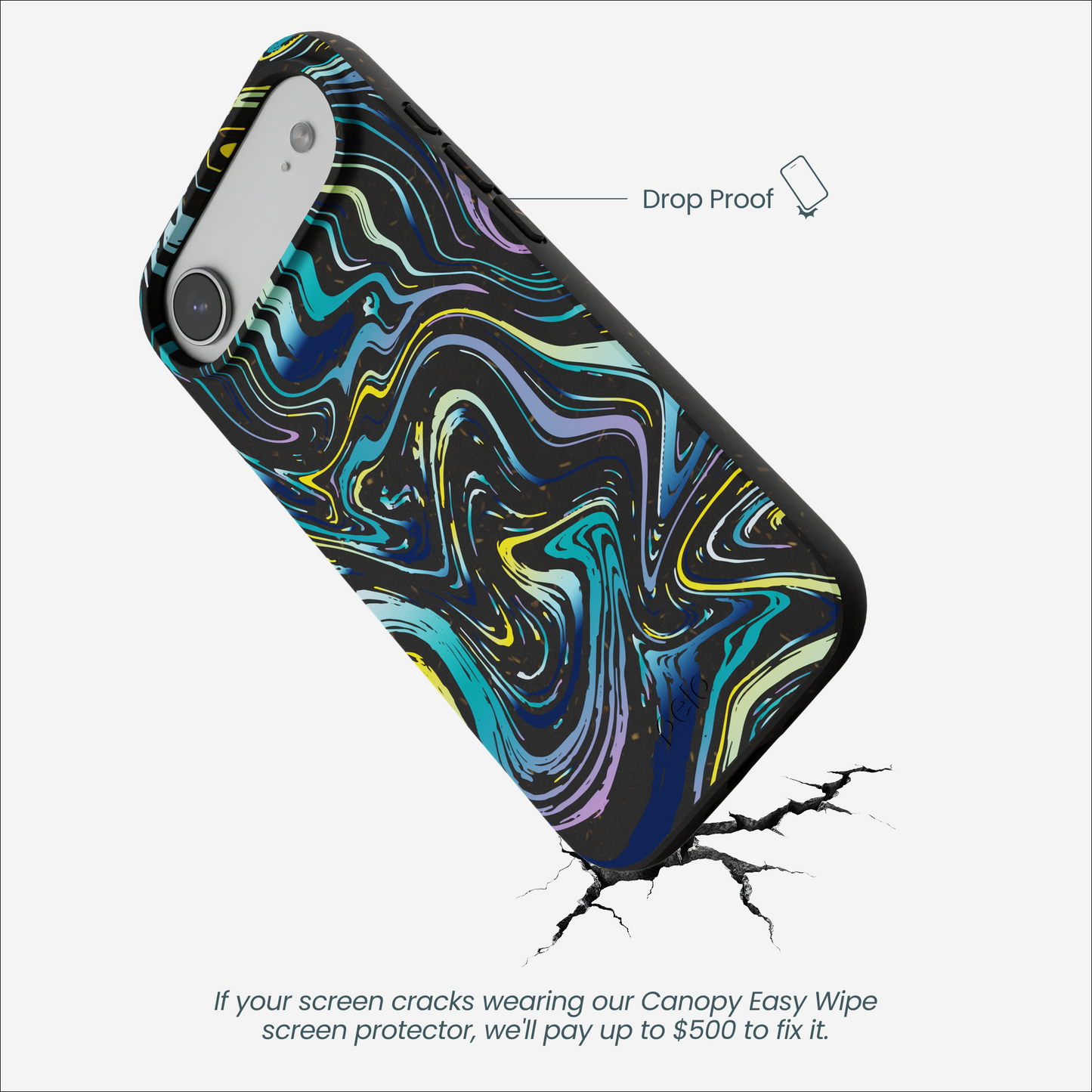 Black Space Waves iPhone Air Case