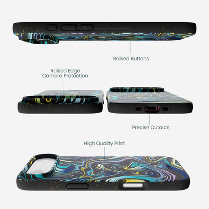 Black Space Waves iPhone Air Case