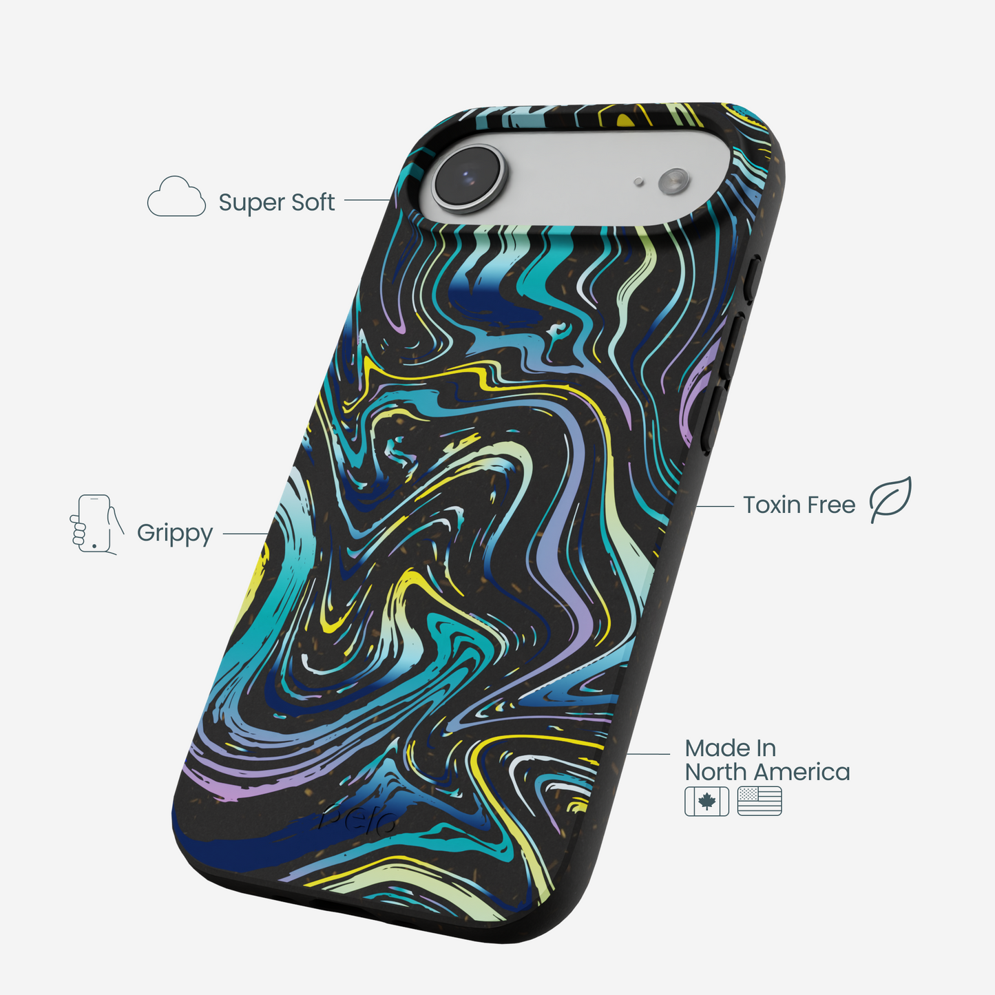 Black Space Waves iPhone Air Case