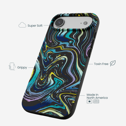 Black Space Waves iPhone Air Case