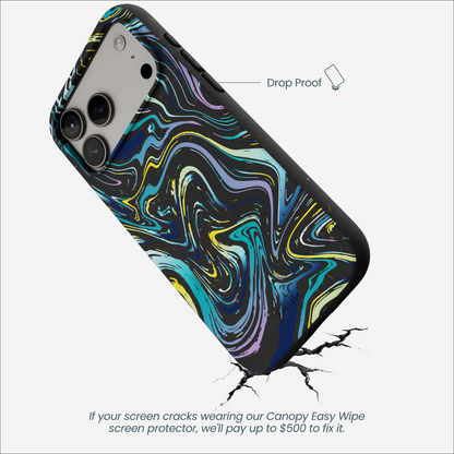 Black Space Waves iPhone 17 Pro Max Case