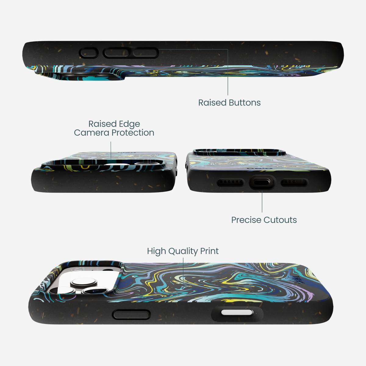 Black Space Waves iPhone 17 Pro Max Case