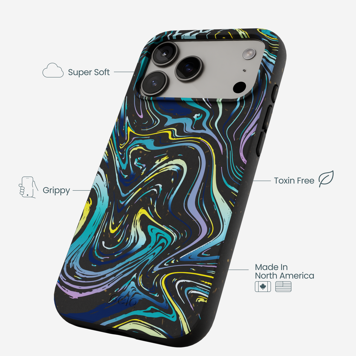 Black Space Waves iPhone 17 Pro Max Case