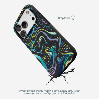 Black Space Waves iPhone 17 Pro Case