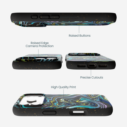 Black Space Waves iPhone 17 Pro Case