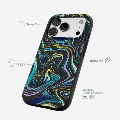 Black Space Waves iPhone 17 Pro Case