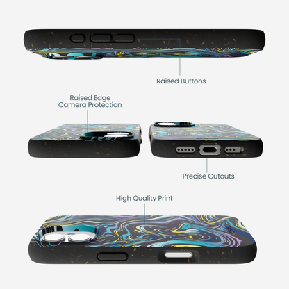 Black Space Waves iPhone 17 Case