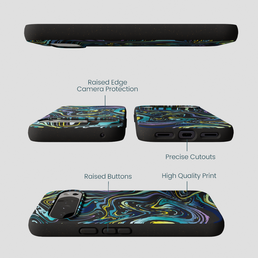 Black Space Waves Google Pixel 10 Pro XL Case