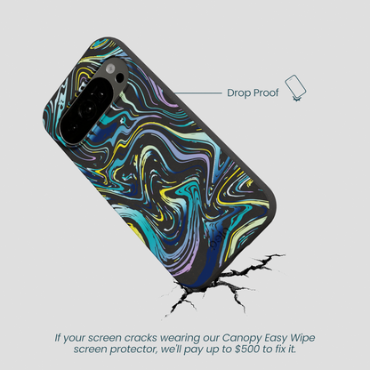 Black Space Waves Google Pixel 10/10 Pro Case