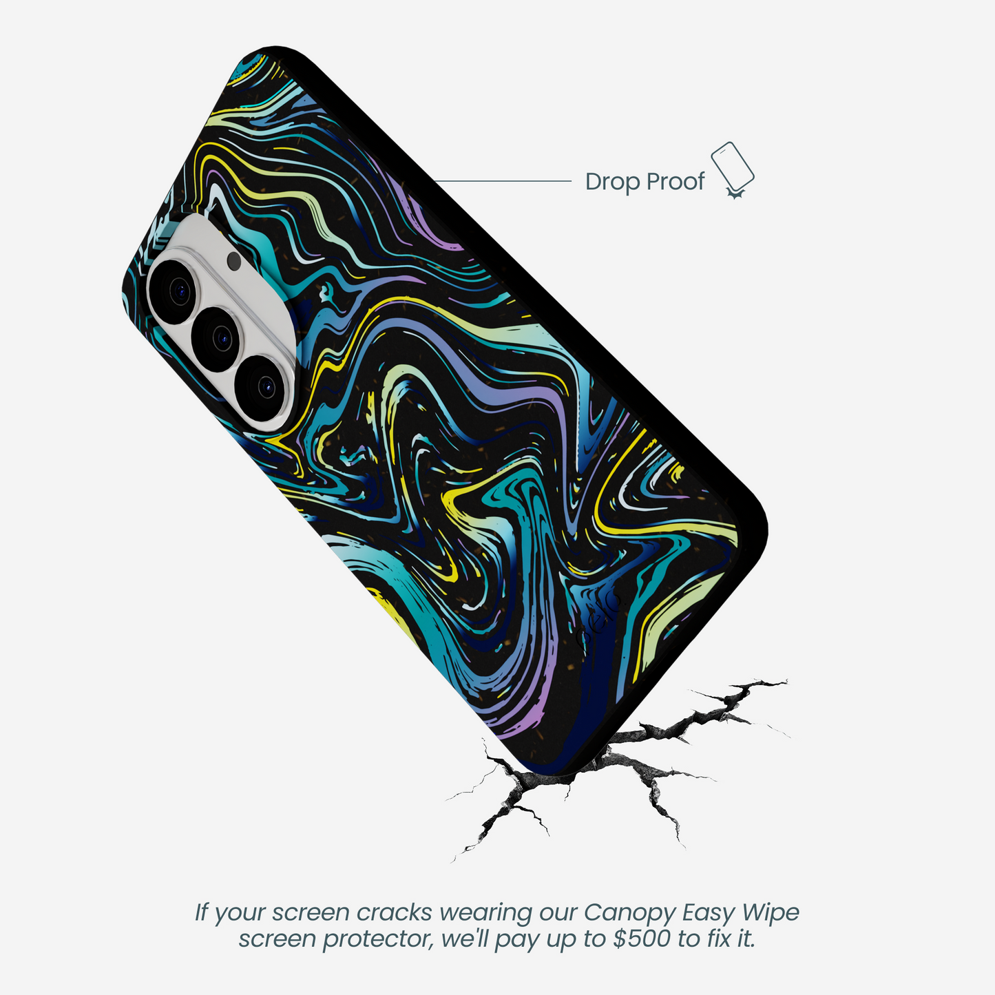 Black Space Waves Samsung Galaxy S26 Case