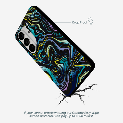 Black Space Waves Samsung Galaxy S26 Case