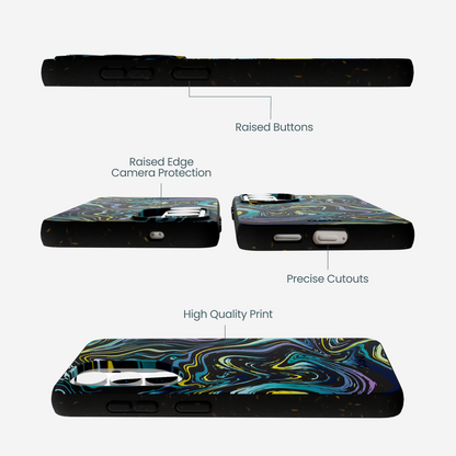 Black Space Waves Samsung Galaxy S26 Case