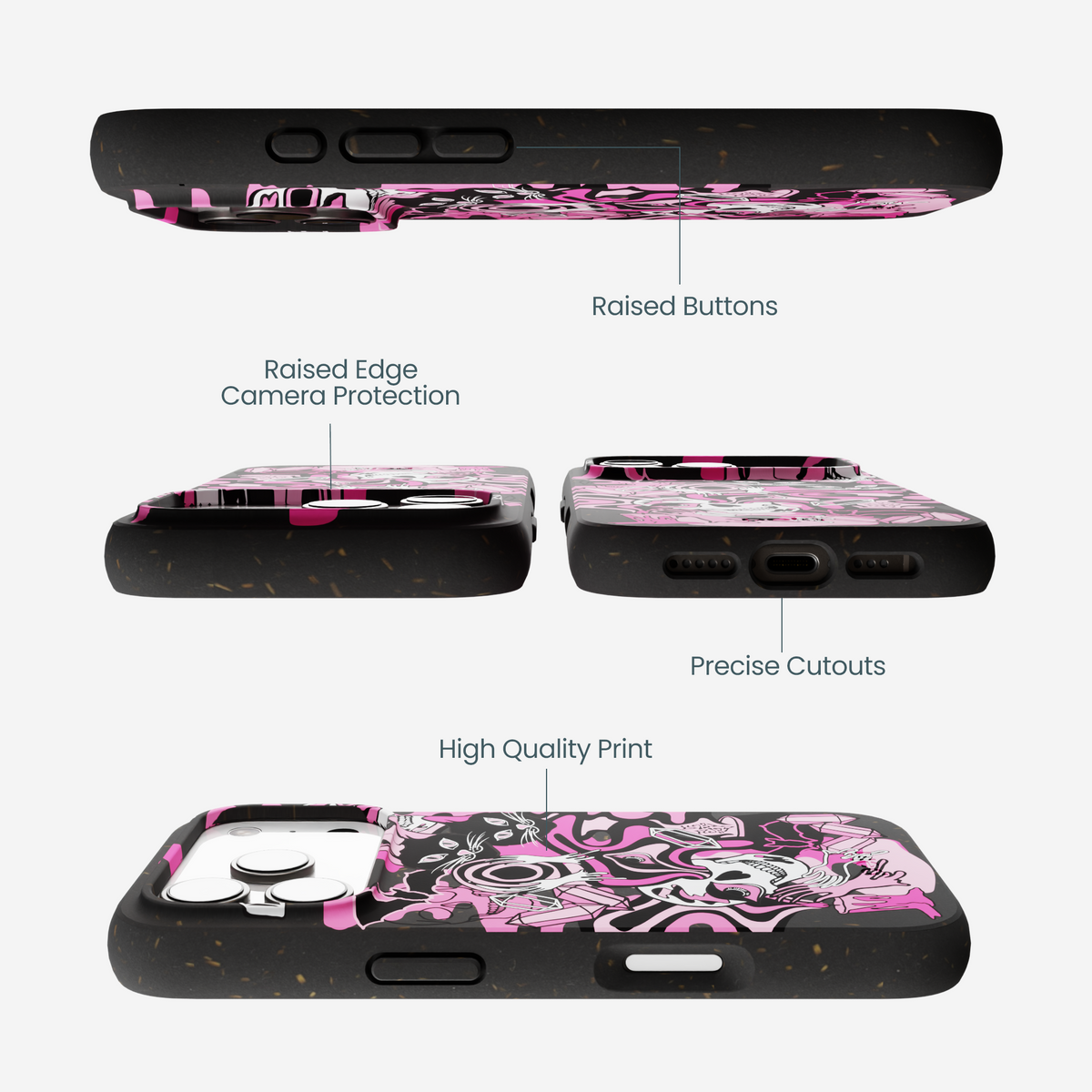 Black Spellbound Ghouls iPhone 17 Pro Case