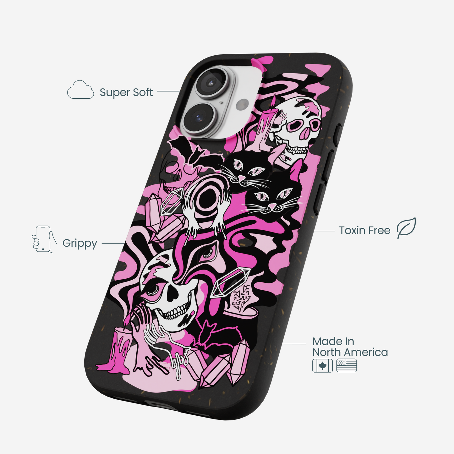 Black Spellbound Ghouls iPhone 17 Case
