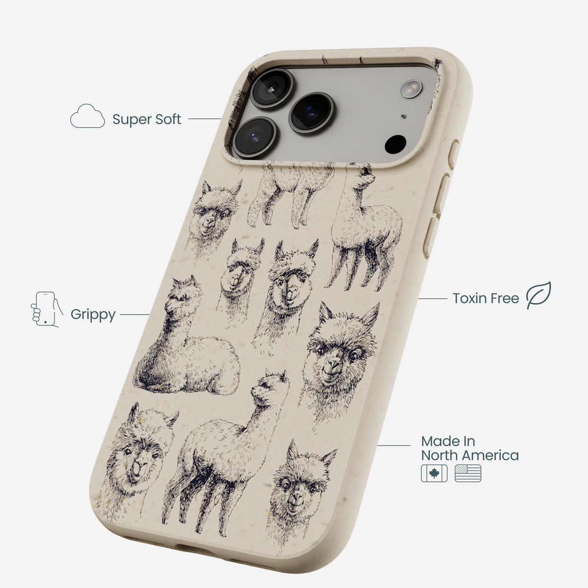 London Fog Spitting Llama iPhone 17 Pro Max Case