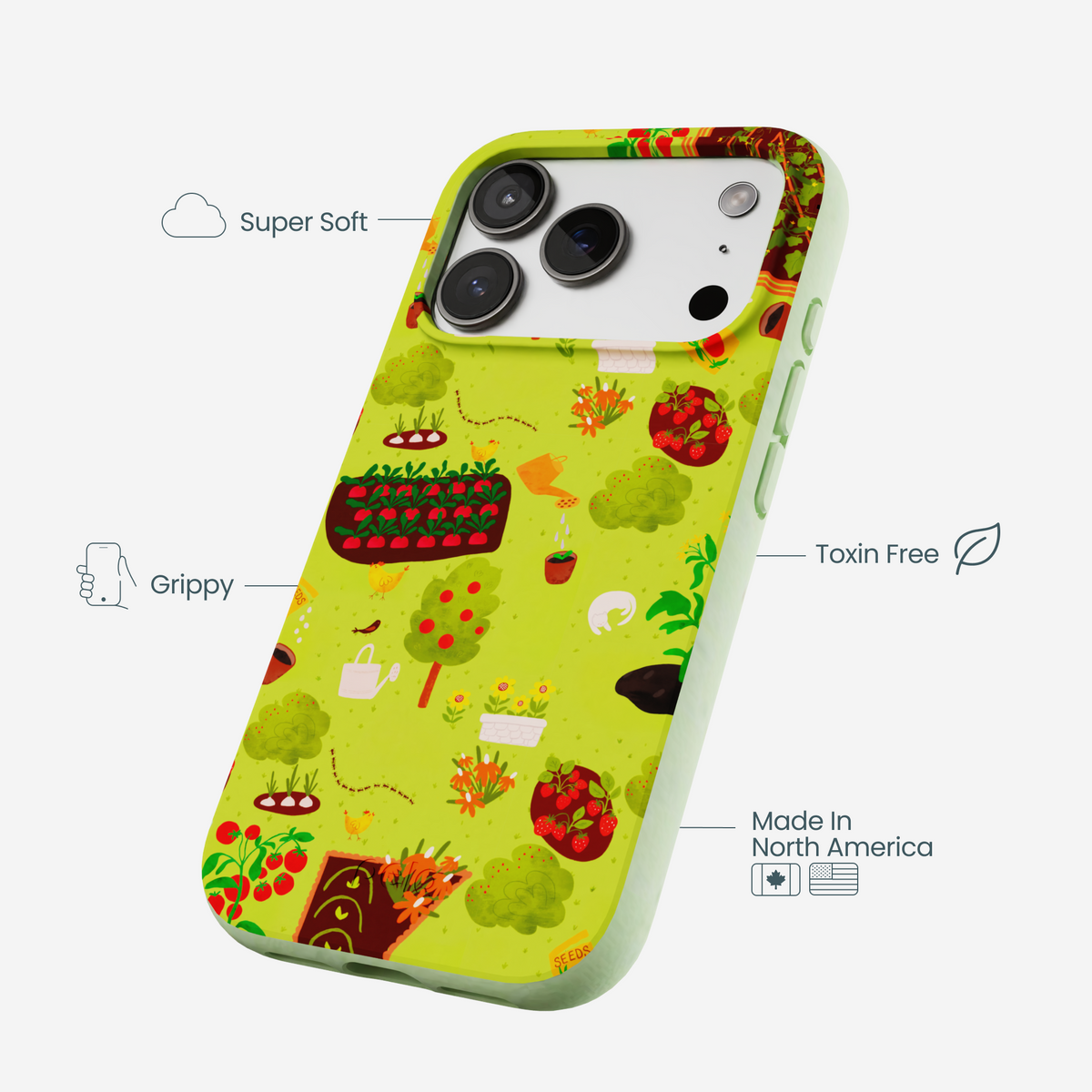 Sage Green Spring Garden iPhone 17 Pro Case