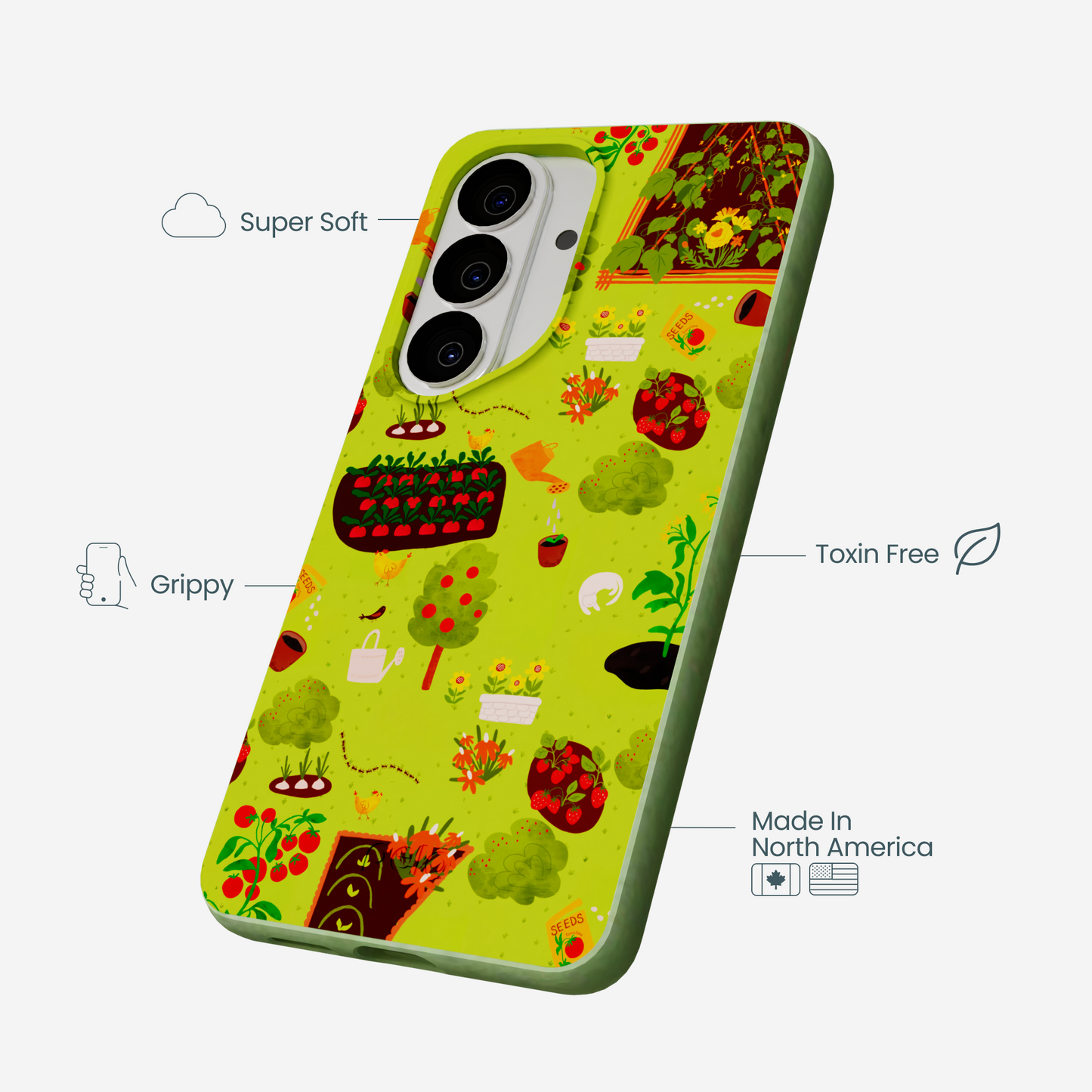 Sage Green Spring Garden Samsung Galaxy S26 Case