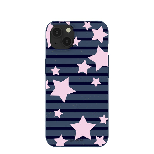 Navy Blue Star Girl Blush iPhone 13 Case