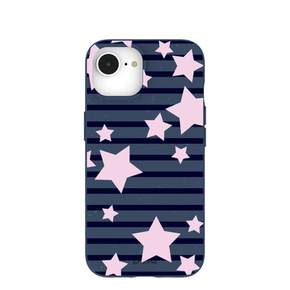 Navy Blue Star Girl Blush iPhone 16e/17e Case