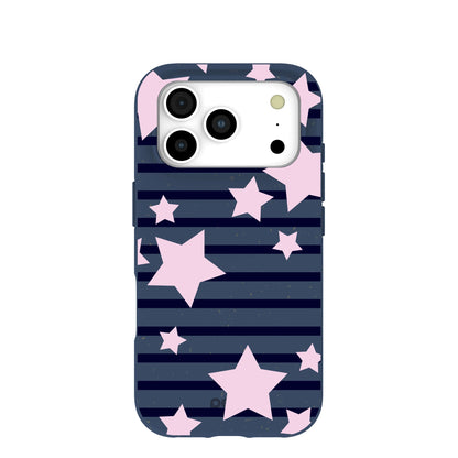 Navy Blue Star Girl Blush iPhone 17 Pro Case