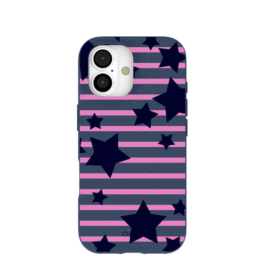 Navy Blue Star Girl iPhone 17 Case