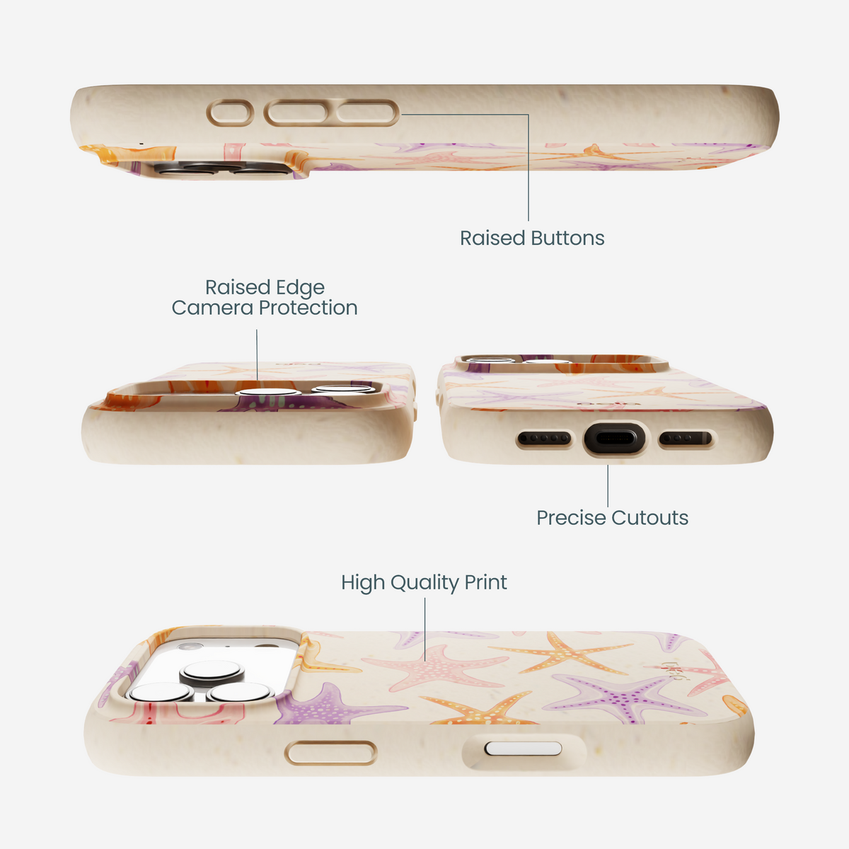 Seashell Starfish Parade iPhone 17 Pro Case