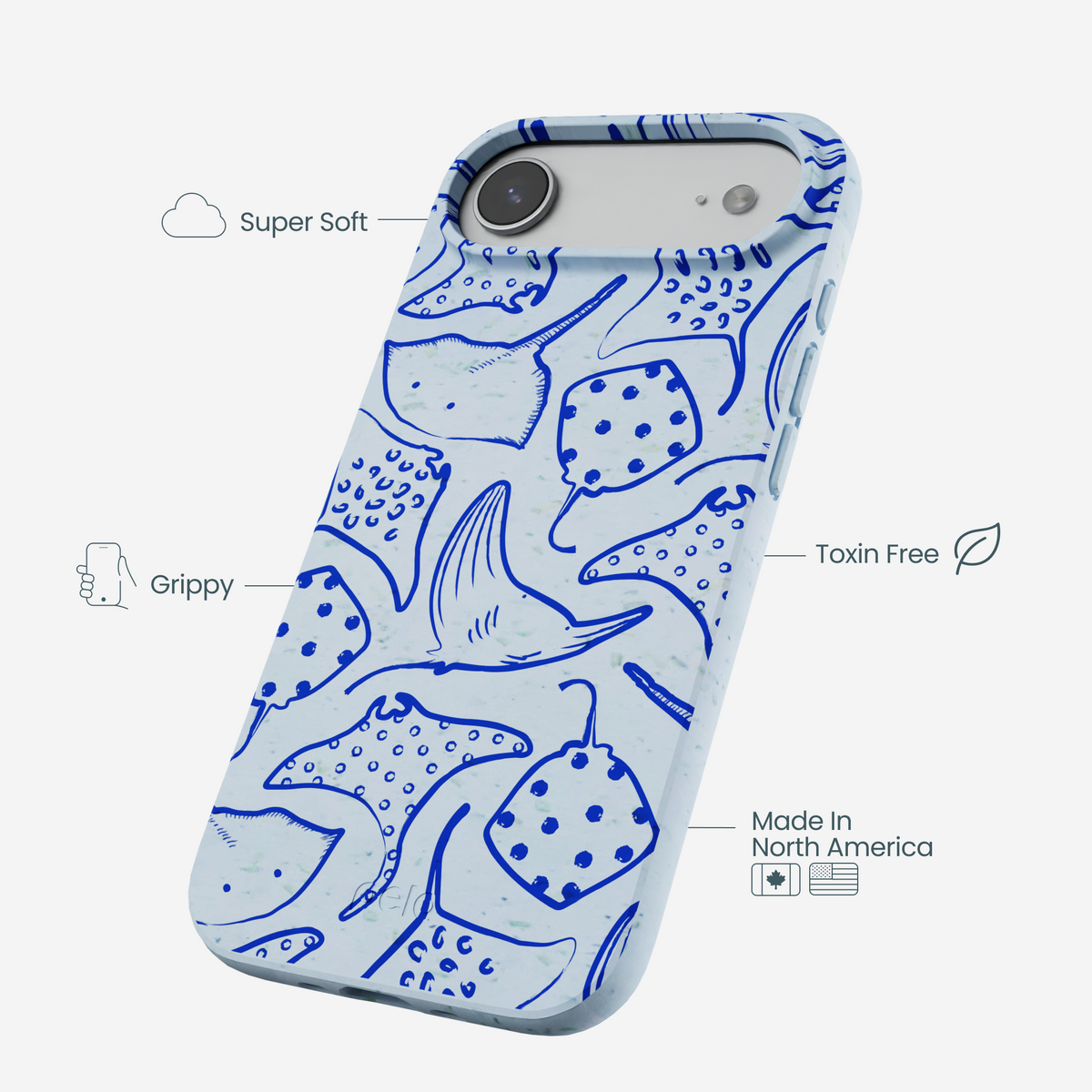 Powder Blue Stingray Fever iPhone Air Case