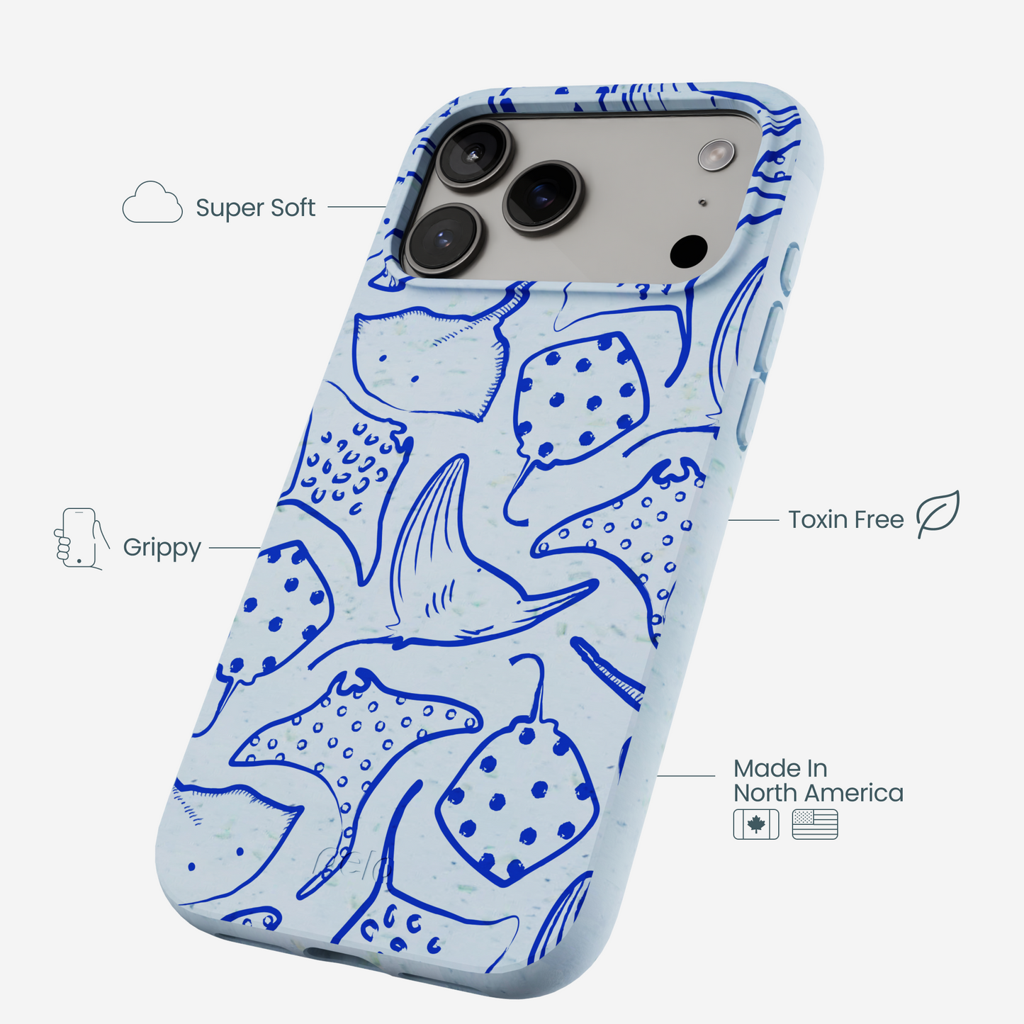 Powder Blue Stingray Fever iPhone 17 Pro Max Case