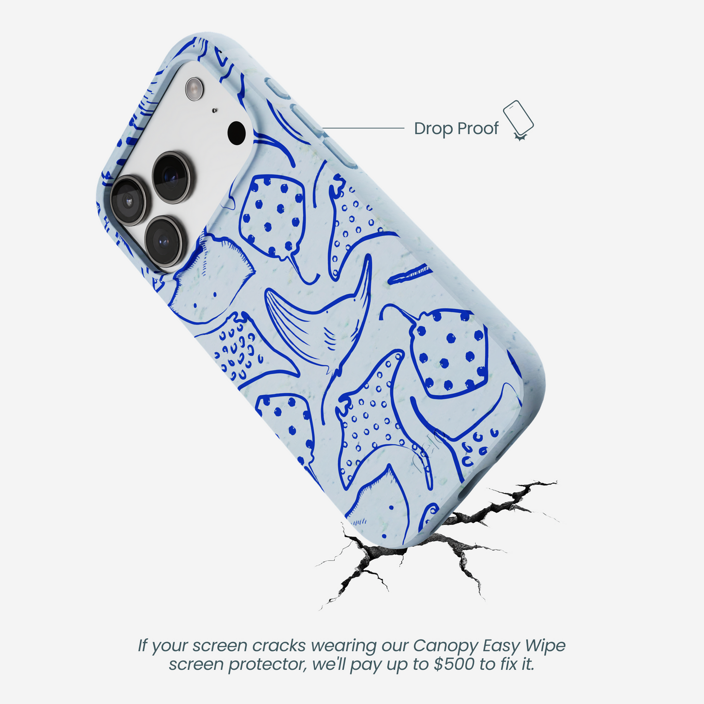 Powder Blue Stingray Fever iPhone 17 Pro Case