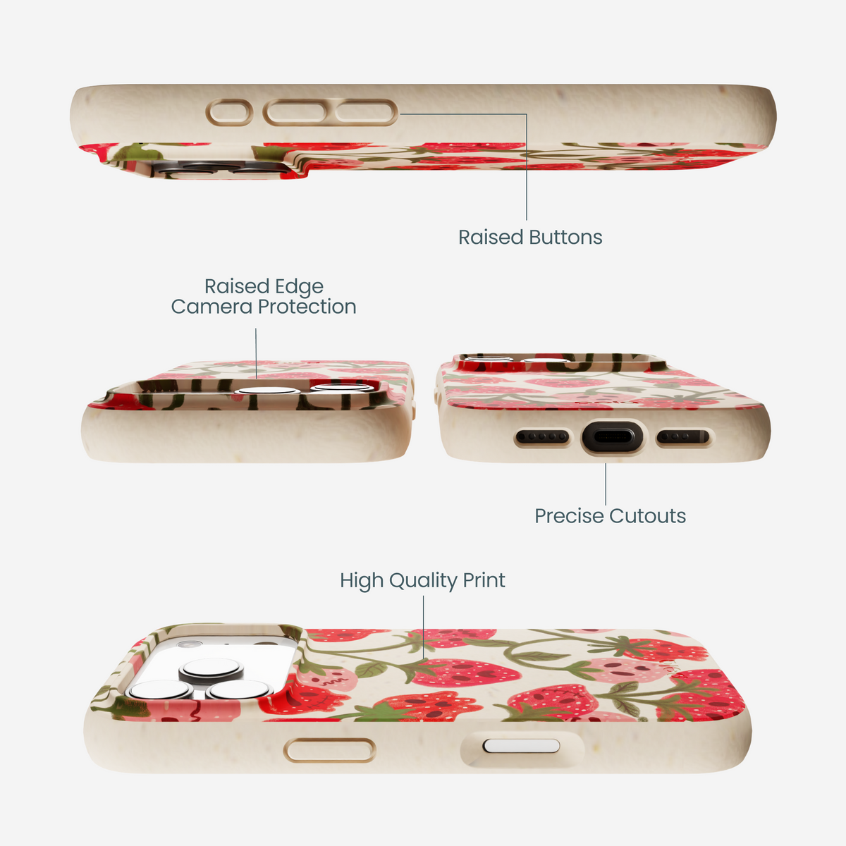 Seashell Strawboories iPhone 17 Pro Case