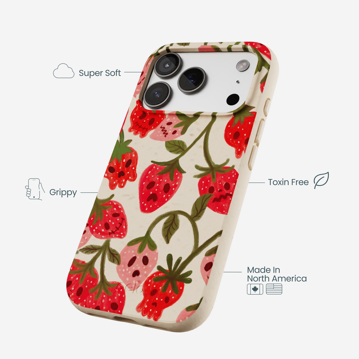 Seashell Strawboories iPhone 17 Pro Case