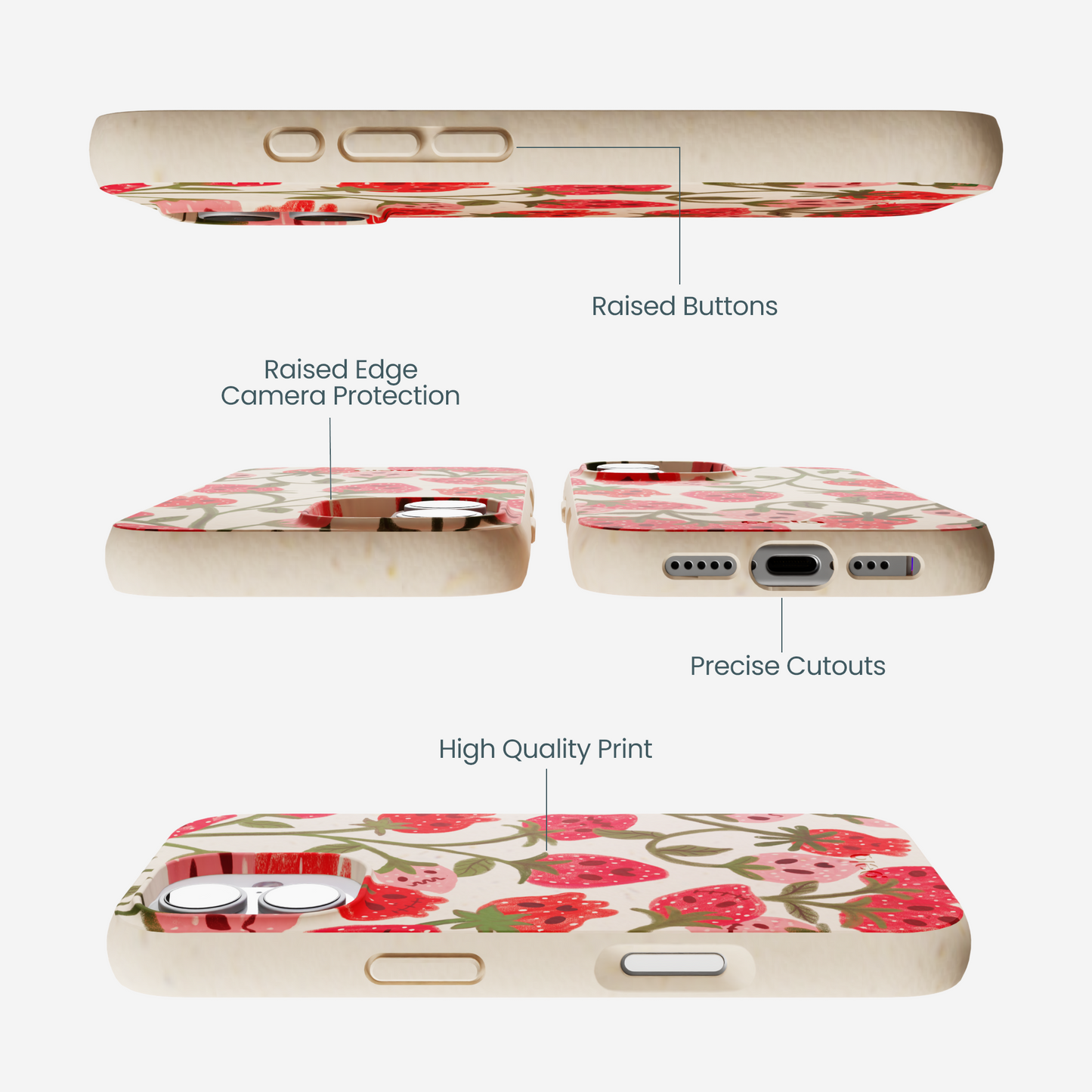 Seashell Strawboories iPhone 17 Case