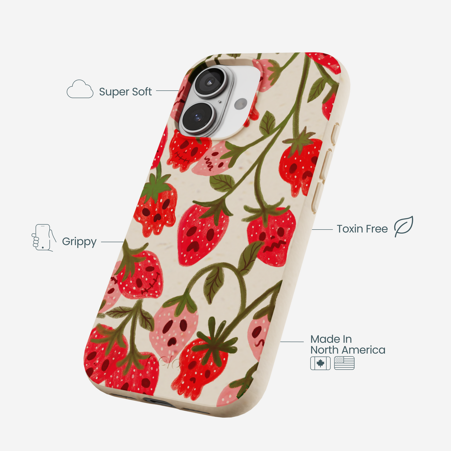 Seashell Strawboories iPhone 17 Case