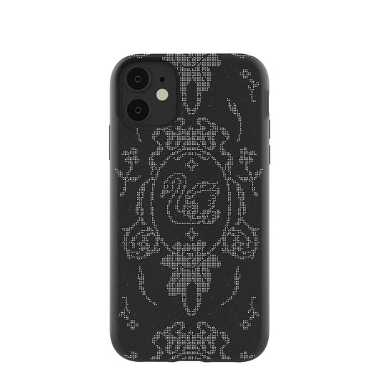 Black Studded Swan iPhone 11 Case