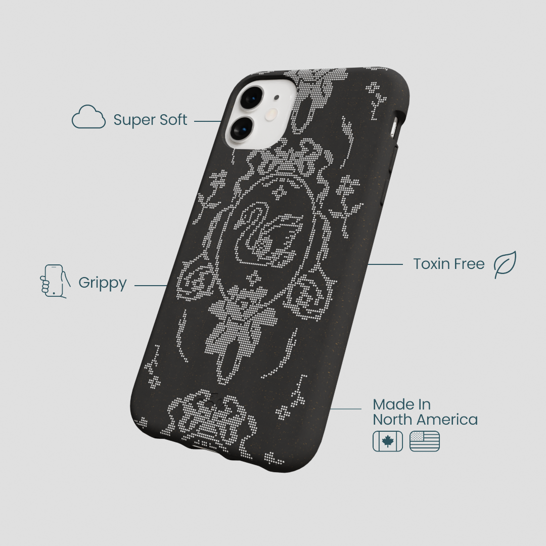 Black Studded Swan iPhone 11 Case