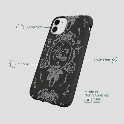 Black Studded Swan iPhone 11 Case