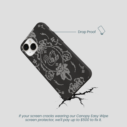 Black Studded Swan iPhone 13 Mini Case