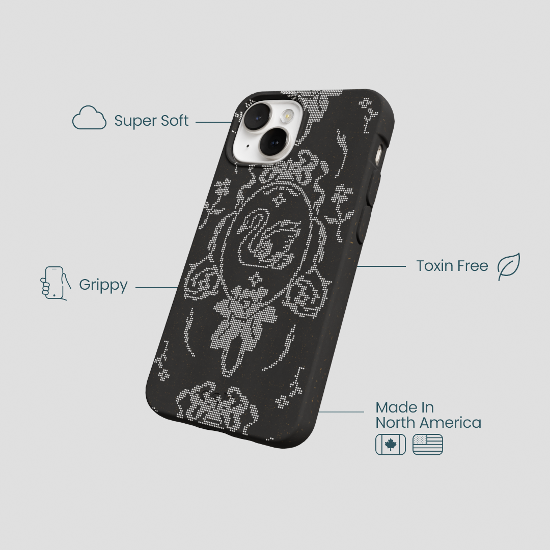Black Studded Swan iPhone 13 Mini Case