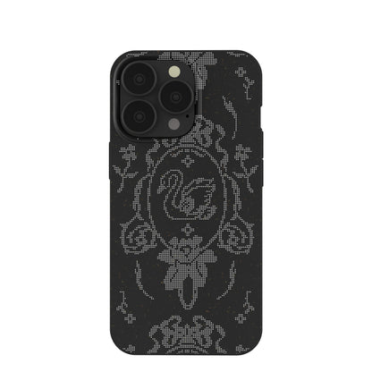 Black Studded Swan iPhone 13 Pro Case