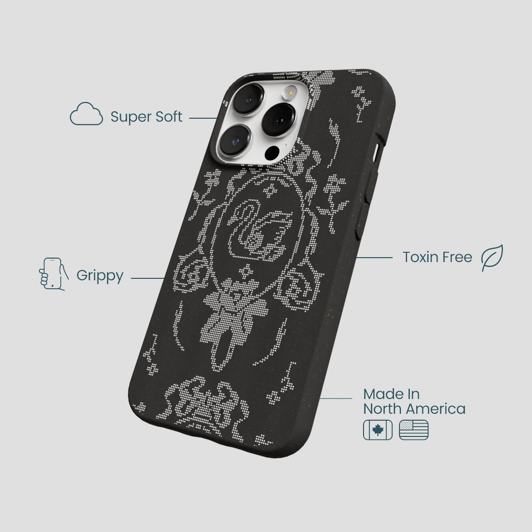 Black Studded Swan iPhone 13 Pro Case