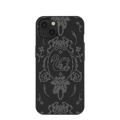 Black Studded Swan iPhone 13 Case