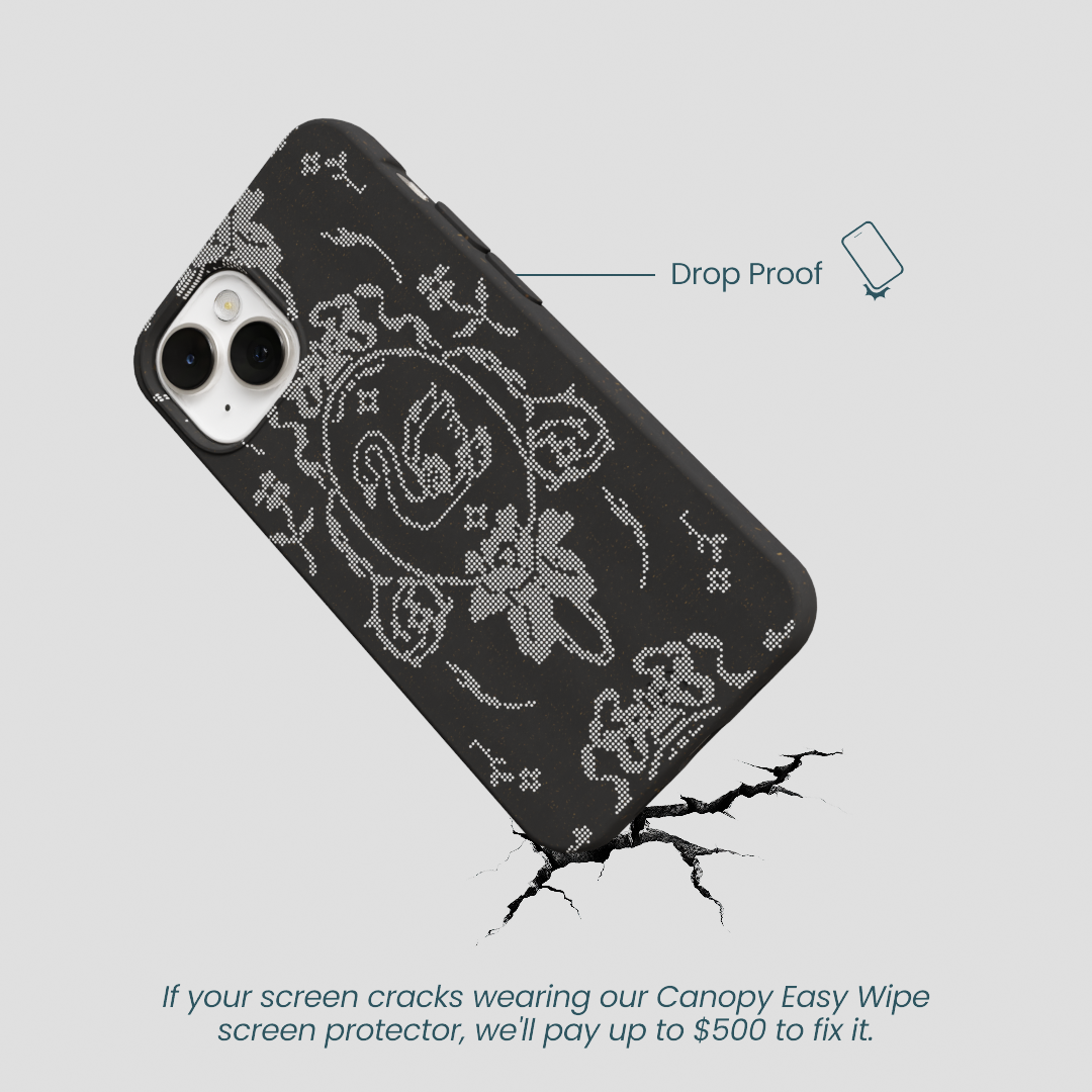 Black Studded Swan iPhone 13 Case