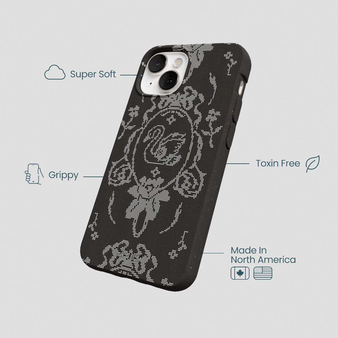 Black Studded Swan iPhone 13 Case