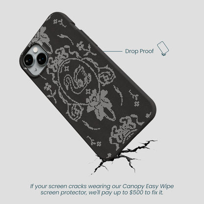 Black Studded Swan iPhone 14 Plus Case